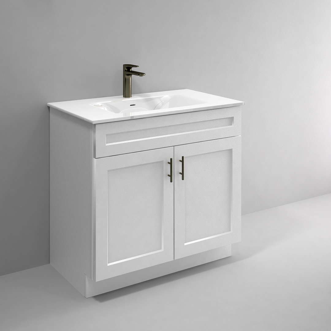 36'' Single Bathroom Vanity Base Cabinet in White Shaker Vanity Atelier