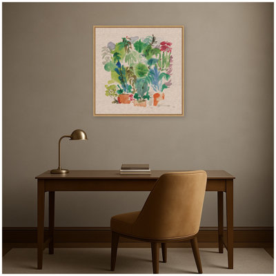 "Garden Villa" 30 x 30 lin neutre par Reed Rosebud, reproduction d'art sur toile encadrée