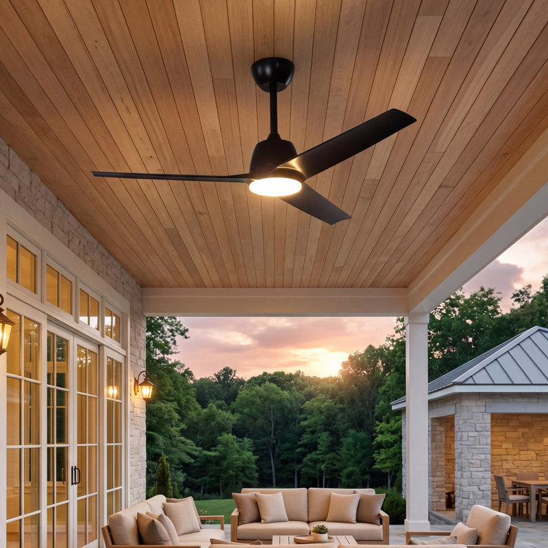 52-inch Outdoor Ceiling Fan With Led Light