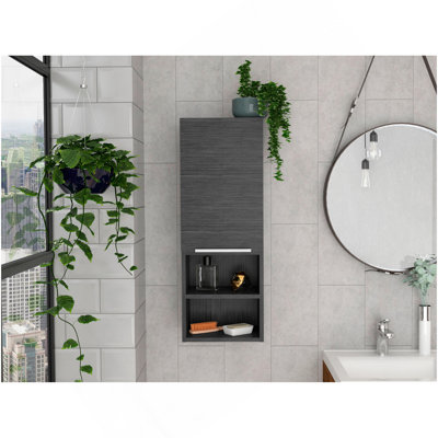 Smokey Oak Rectangle 2-Shelf Medicine Cabinet