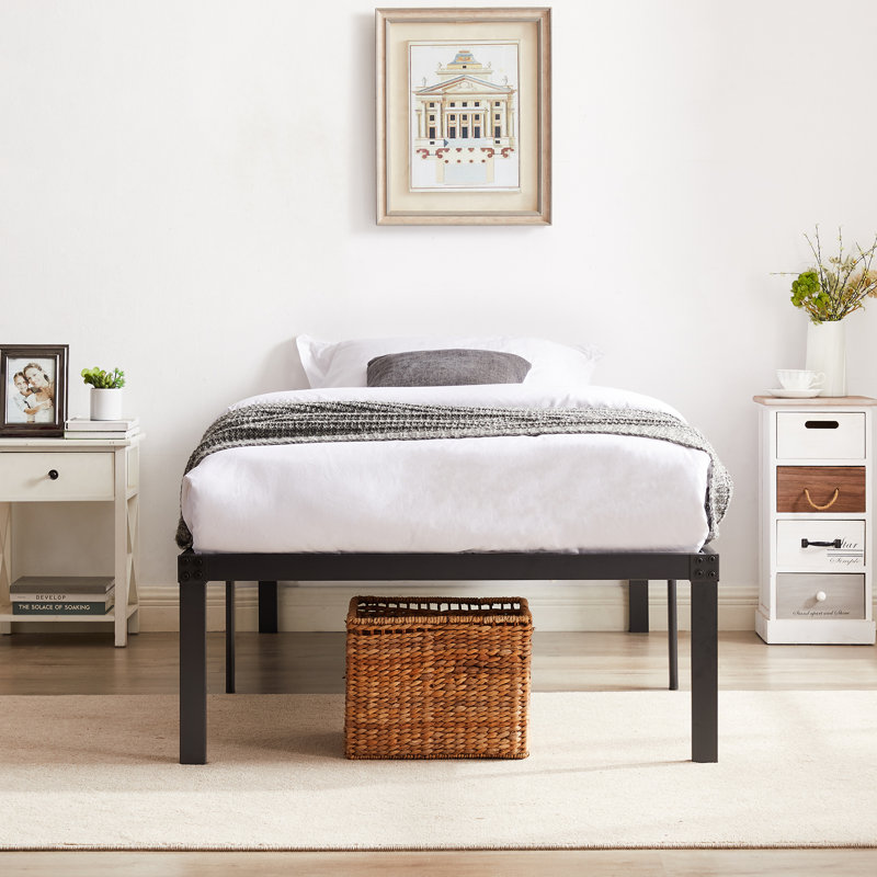 Ensemble de sommier plateforme simple en métal 2 pièces Rudchester, 16"