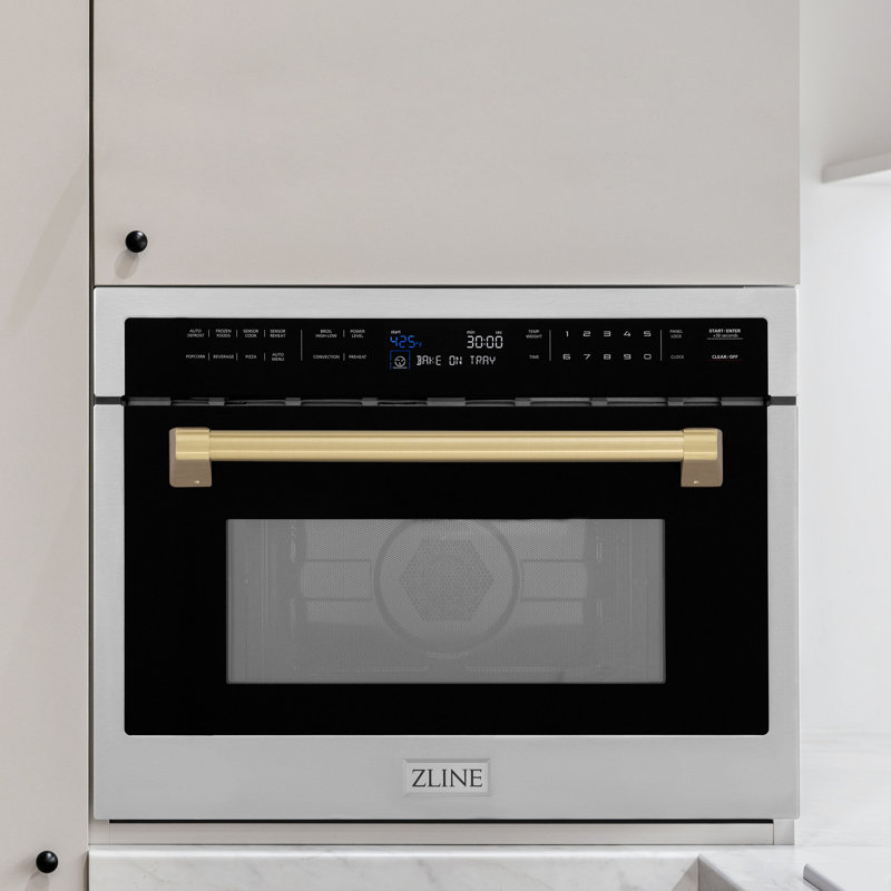 24" Stainless Steel Convection Microwave with Bronze Handle