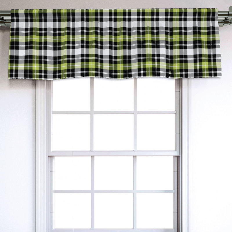 Sateen Plaid Ruffled Window Valance