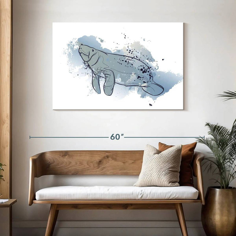 Color Splash Manatee, 30" H x 45" W