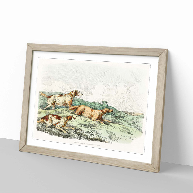 Running Hounds by Henry Alken - Picture Frame Painting Print, 48cm H x 65cm W x 2cm D, Oak Framed