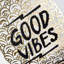 Housse de coussin décoratif Good Vibes 18 x 18 pouces blanc et or