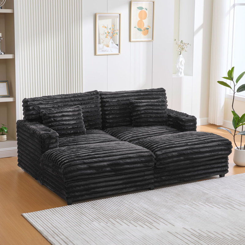 Très grand canapé-lit double 83,5 po Cloud Couch, Noir