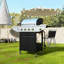 Barbecue au propane à 4 brûleurs avec brûleur latéral - Barbecue extérieur en acier inoxydable de 46 500 BTU