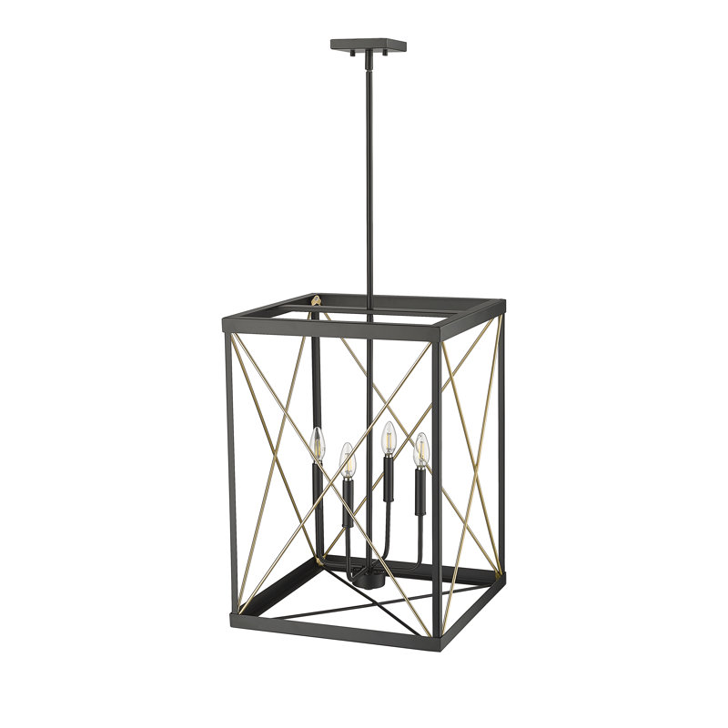 Luminaire suspendu rectangulaire à 4 lumières Wesla