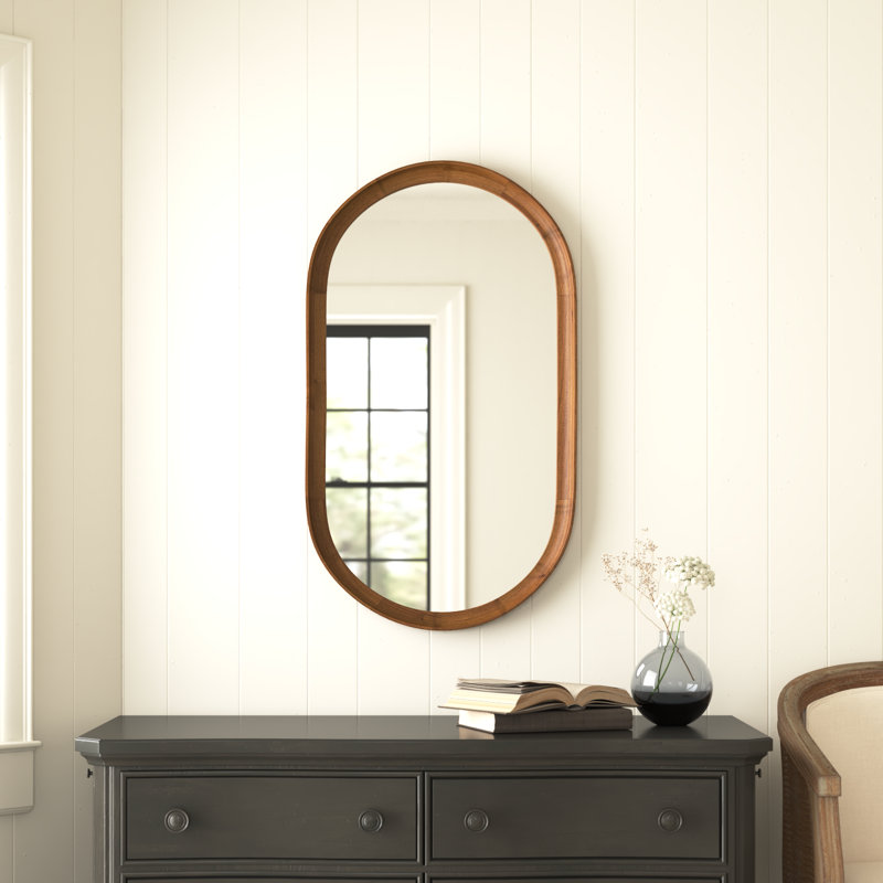 Manresa Wood Oval Mirror