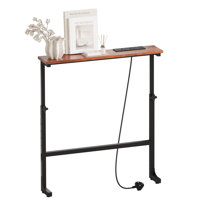 Narrow Console Table, 83cm H x 75cm W x 15cm D, Brown