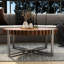 Table basse 31,4 pouces en forme de tambour avec couleur de bois classique, artisanat exquis et style polyvalent peu encombrant