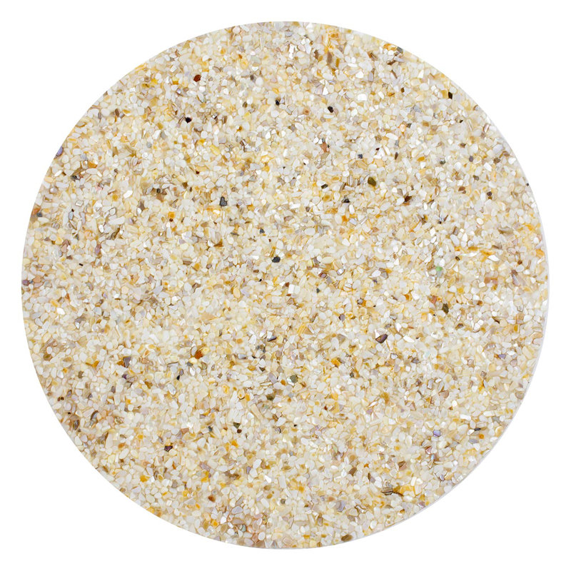 Sparkles Home Shell Placemat | Round Coastal Table Decor | 15" Seashell Resin Placemat | Non-Slip, Tan