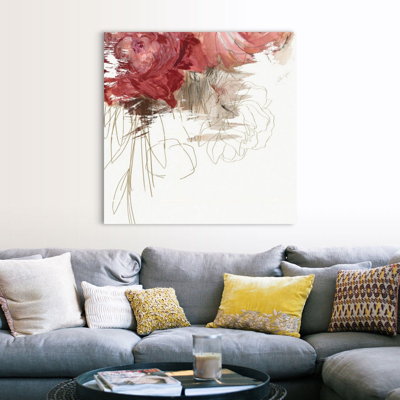 Reproduction d’art sur toile, "Crimson Lust III" par PI studio, Toile tendue, H 48 po x l 48 po x P 1,25 po