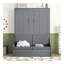 Grand lit escamotable mural avec coussin, gris-115380608-115380614