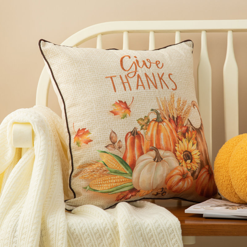 Embroidered Outdoor Throw Pillow