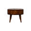 Table basse rayée châtaignier, 2 tiroirs, pieds nordiques, brun foncé-2097374842