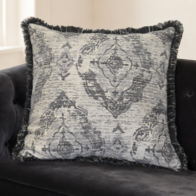 Toscana Jacquard Square Accent Pillow Pewter