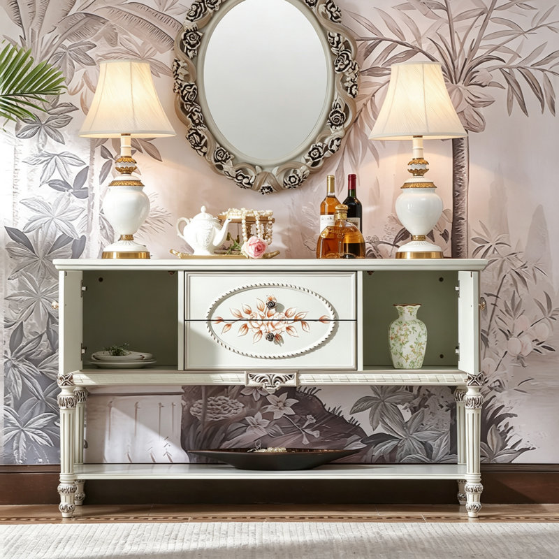 Buffet en bois massif de style crème