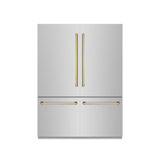 ZLINE Autograph 60 in. Black Stainless Refrigerator w/ Gray & Gold Accents