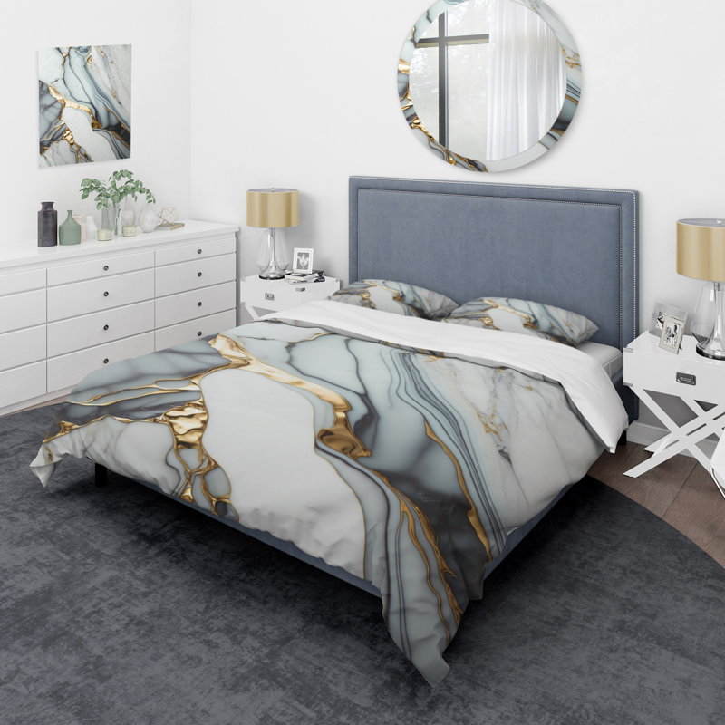 Ensemble de housse de couette Modern - microfibre de polyester, Twin Duvet Cover + 2 Standard Shams