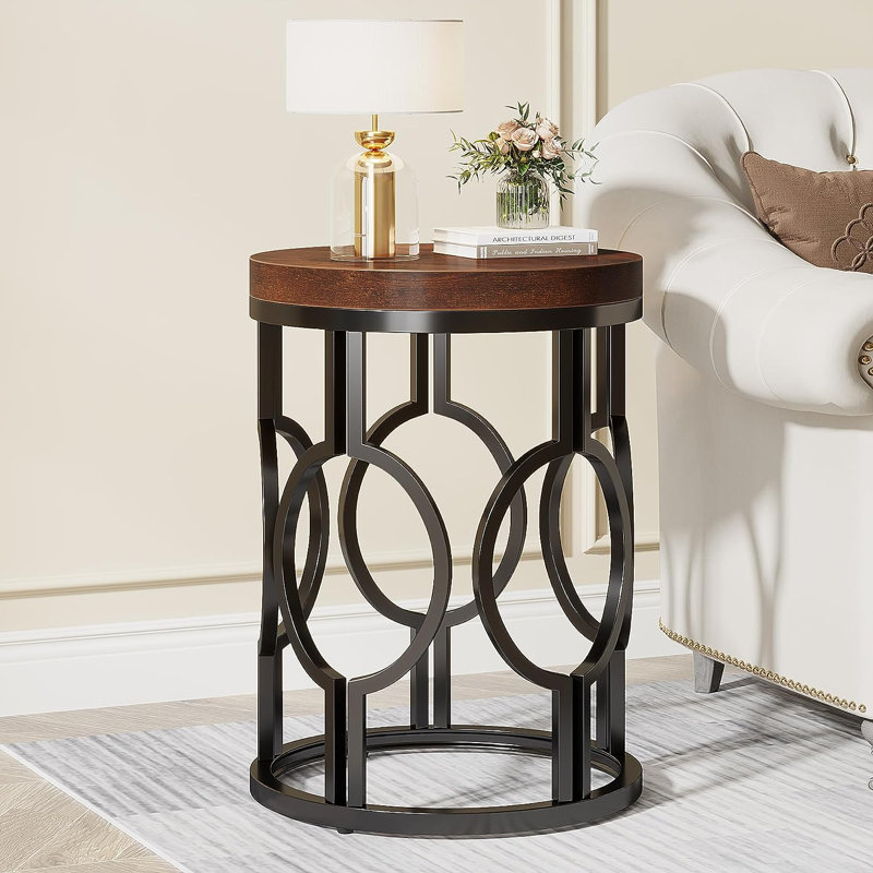 Abstract End Table, Walnut