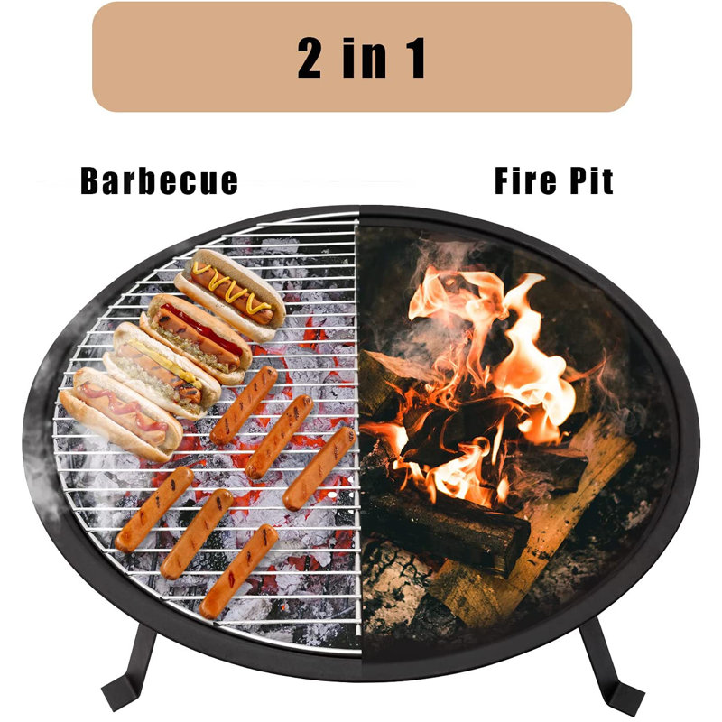 Bridgeman Round Steel Charcoal Smokeless Fire Pit