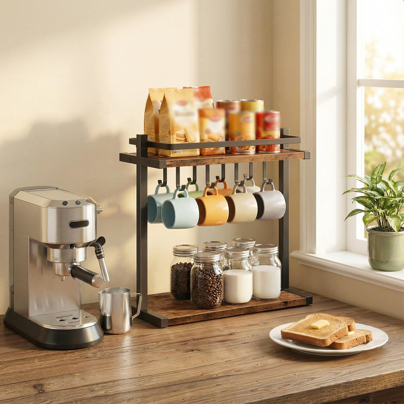 2-Tier Mug Storage with Double-Side Hooks