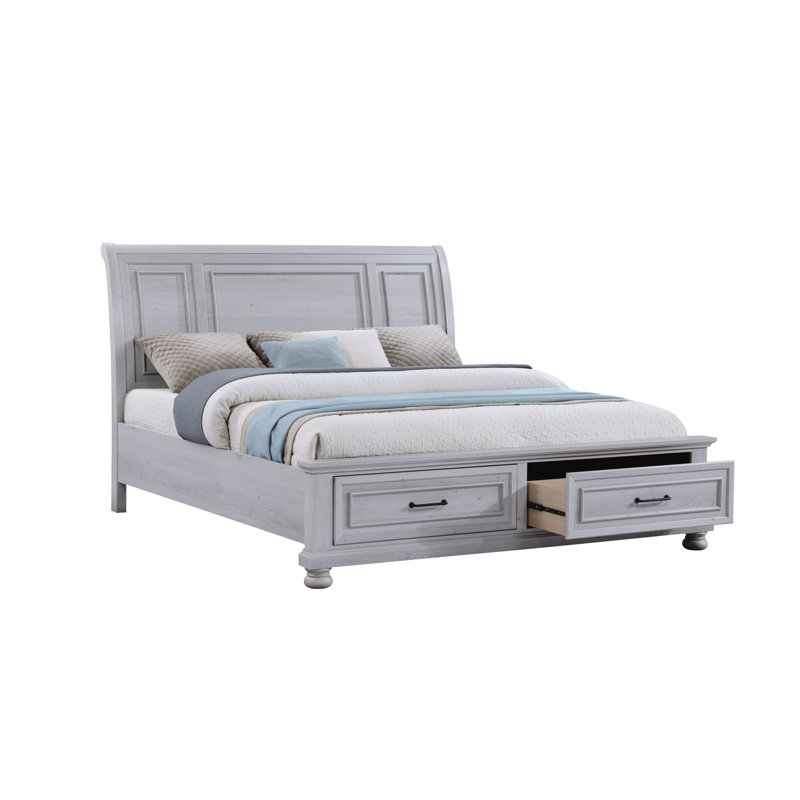 Warm Gray Storage Bed With 2-drawers, King