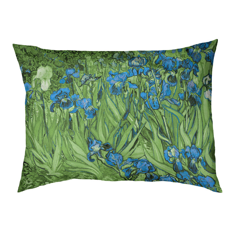 Coussin pour chien iris Weddle, Grand (H 14 po x l 42,5 po x P 32,5 po), Vert / Bleu