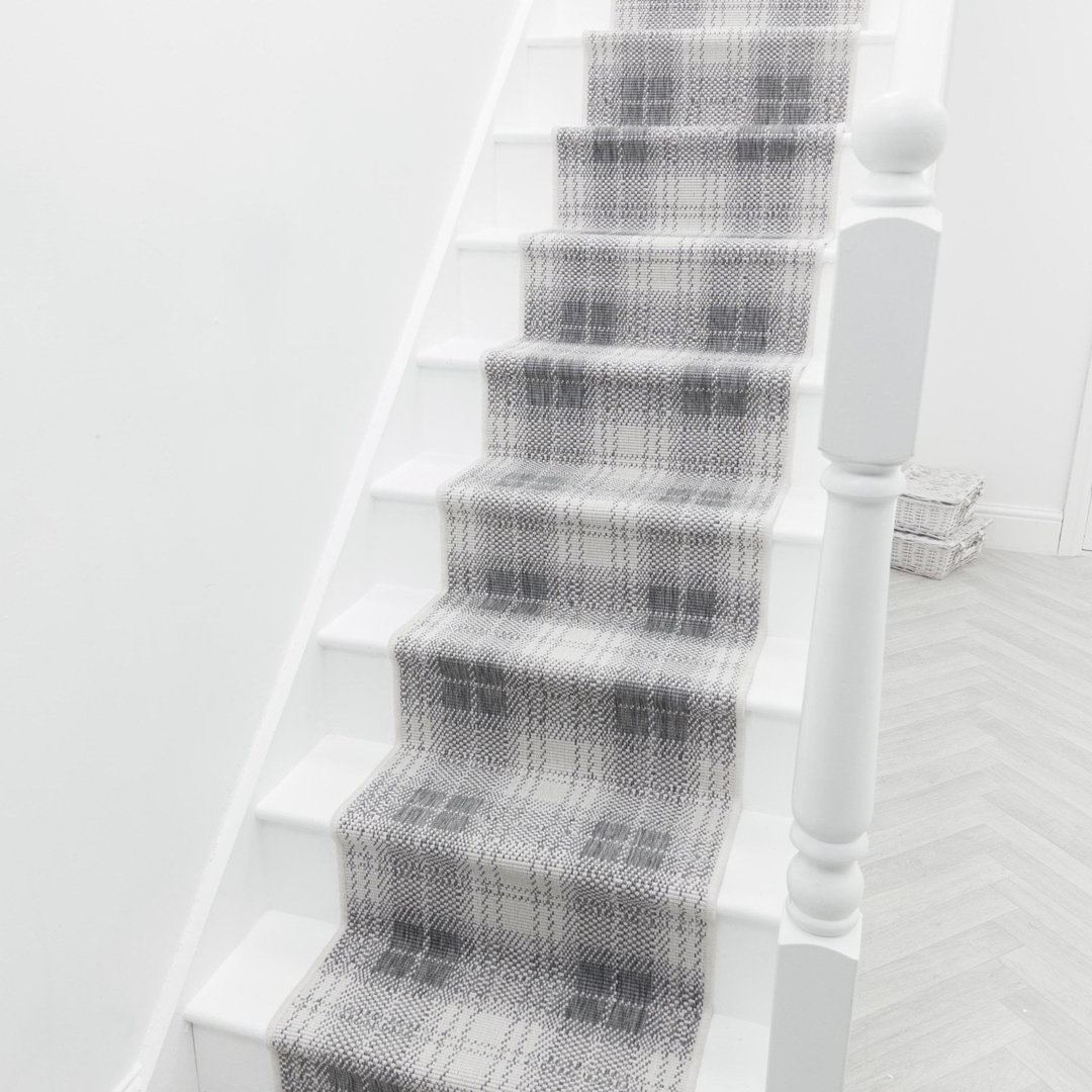 Plaid Grey Stair Runner – Reversible, Durable & Hardwearing Carpet for Stairs & Staircases, Multiple Lengths