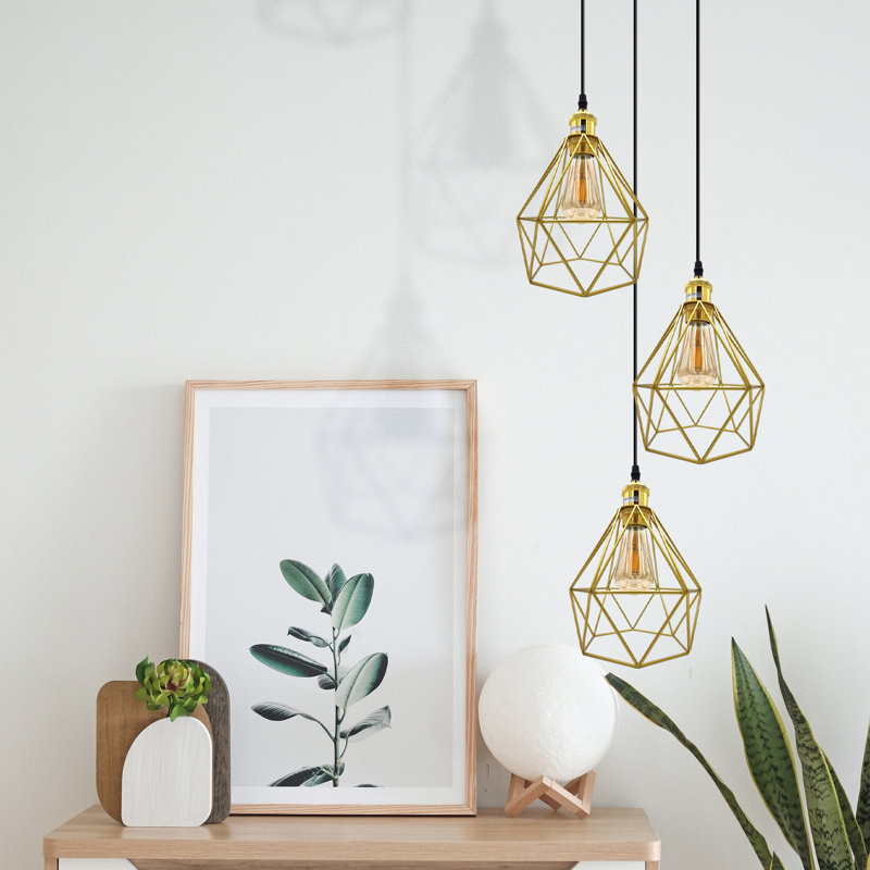 Brasstown 3 - Light Gold Cluster Pendant