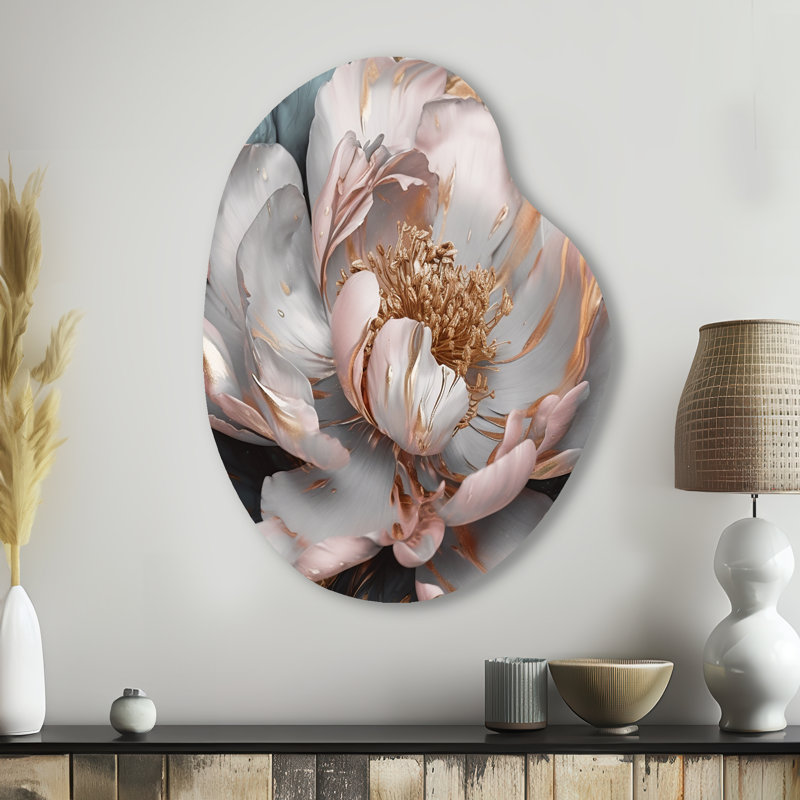 Décoration murale irrégulière Bahari - Pivoines en forme de poire, H 38 po x l 28 po