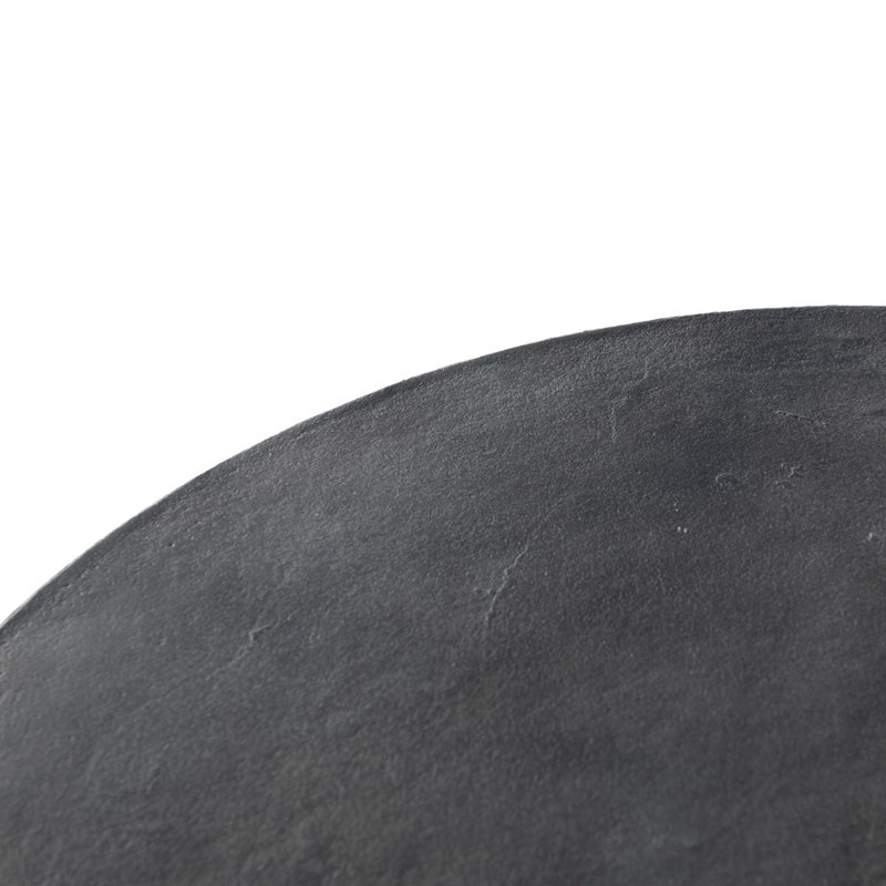 Basil Outdoor Round Side Table, Aged Gray