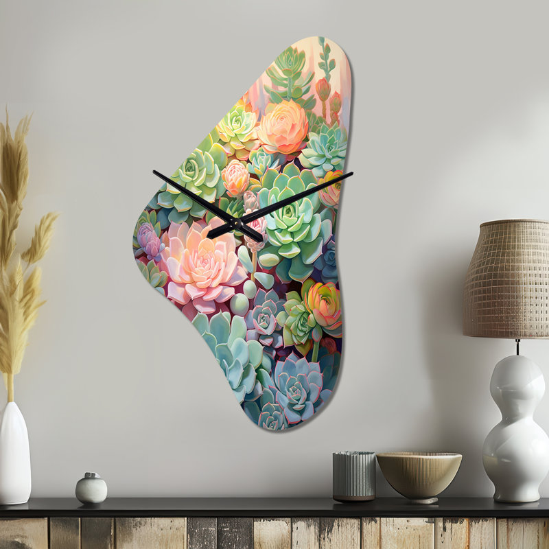 Yohanes Green Succulents Succulent Dreams - Horloge murale, Grand