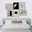 Ensemble de 6 reproductions d'art moderne et grues - impressions minimalistes d'inspiration scandinave dans des tons neutres-112374802-112374805