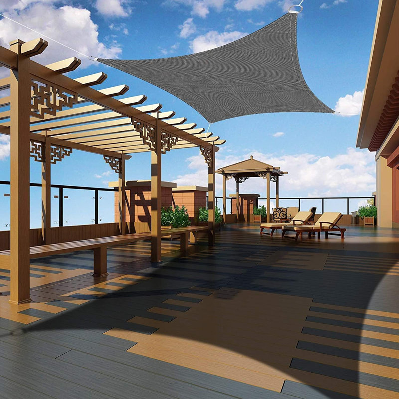 Parasol de patio à énergie solaire 10 pi - 8 baleines, manivelle, base transversale pour terrasse, jardin, piscine, terrasse imperméable