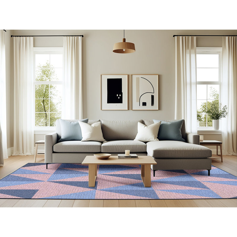 Geometric Indoor Rug, Rectangle 6' x 9'