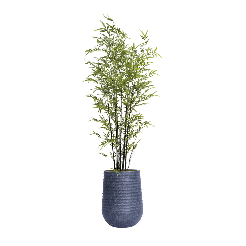 Arbre de bambou artificiel en pot 84,08 po, Noir