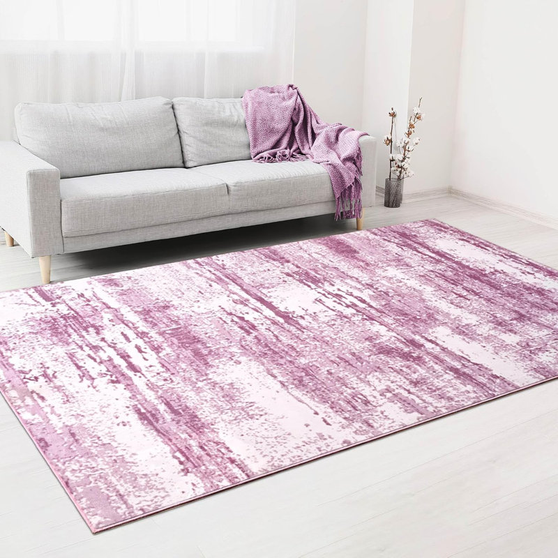 Tapis moderne abstrait lavable 8 x 10