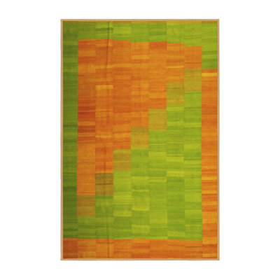 Tapis contemporains jaunes lavables à la machine 1172