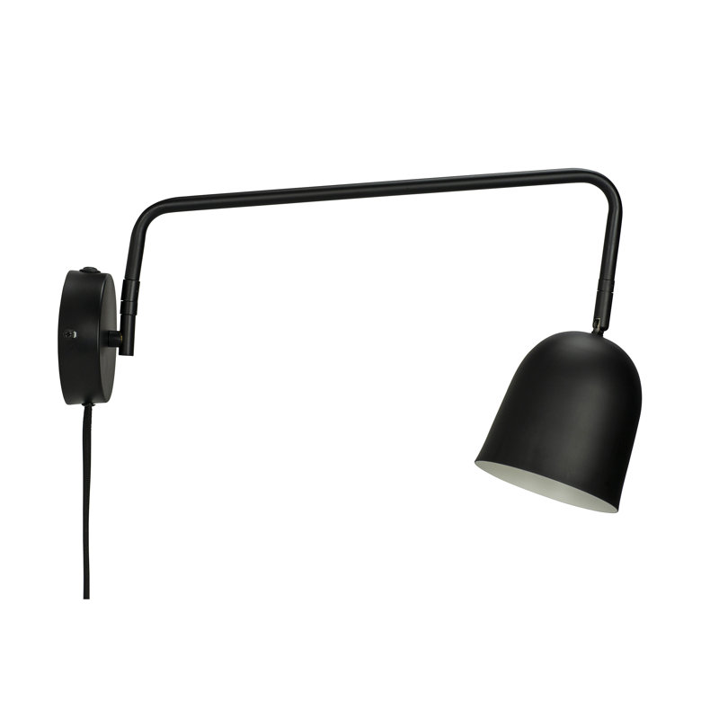 Steel Plug-in Armed Sconce, Black