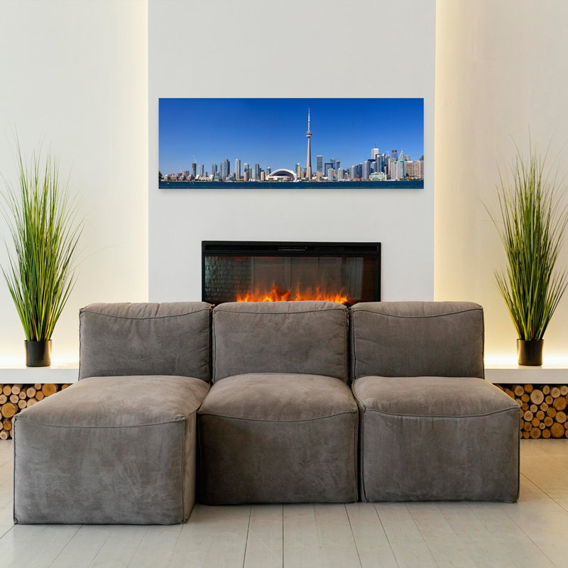 Skylines dans une ville, tour Cn, Toronto, Ontario, Canada, architecture contemporaine, art mural, H 16 po x l 48 po