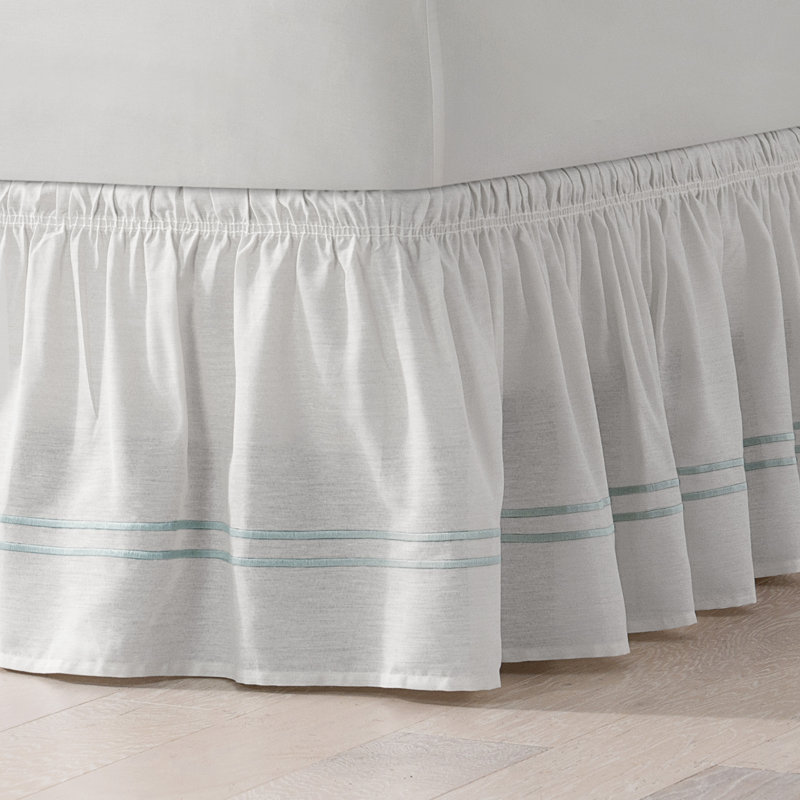 Baratta Ruffled Wrap Around Bed Skirt, Twin/Full, Spa