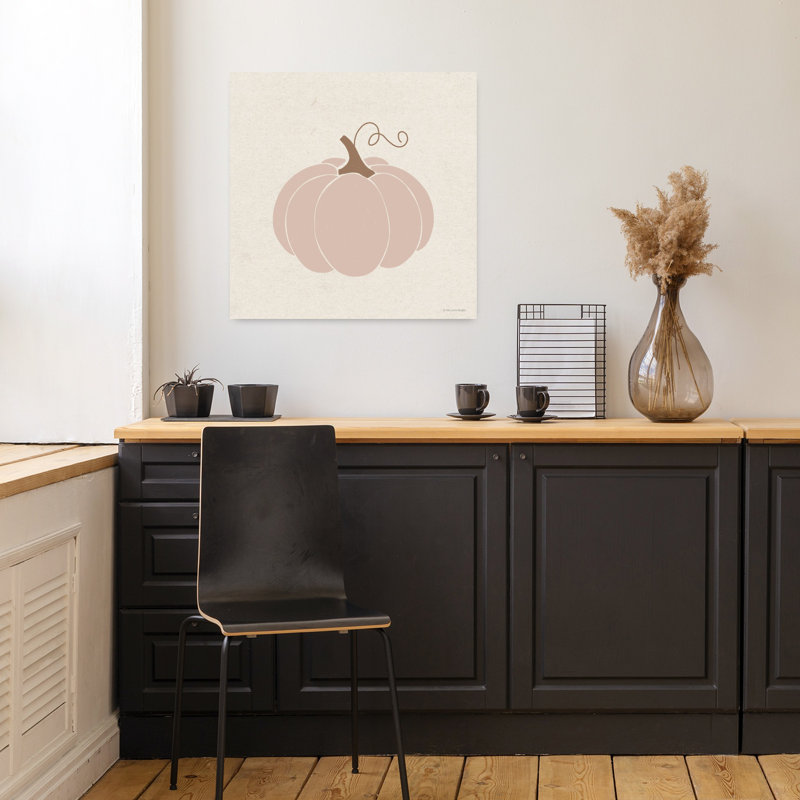 Art contemporain d'automne rose citrouille, H 18 po x l 18 po