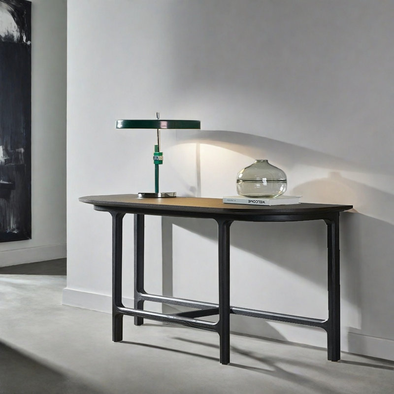 Console demi-cercle, H 33,5 po x l 70,9 po x P 13,8 po