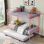 Lit superposé en métal avec couchette rose