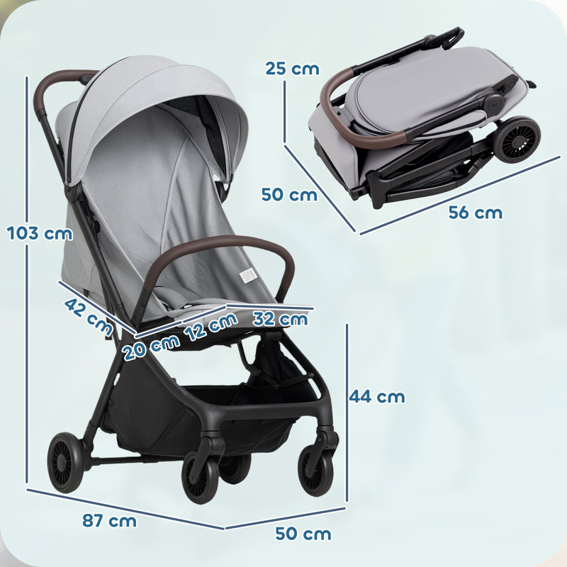 Children's Baby Stroller, Light Grey