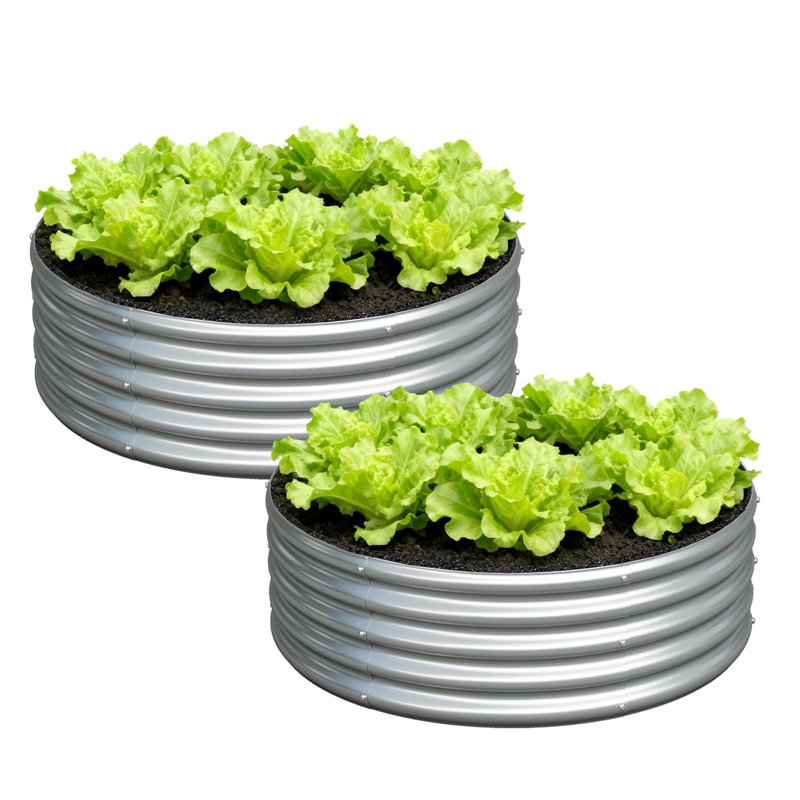 2Pcs Galvanized Raised Stedman Kit,Vegetable Boxes- Metal Flower Box,Large Planter Raised Beds Outdoor Garden For Planting,Fruit