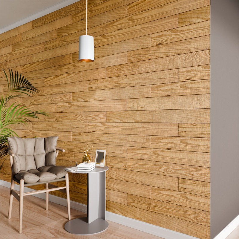 Planches de bois thermo-traitées - 6 planches de 5 po x 48 po pour couvrir 10 pi, Noir délavé